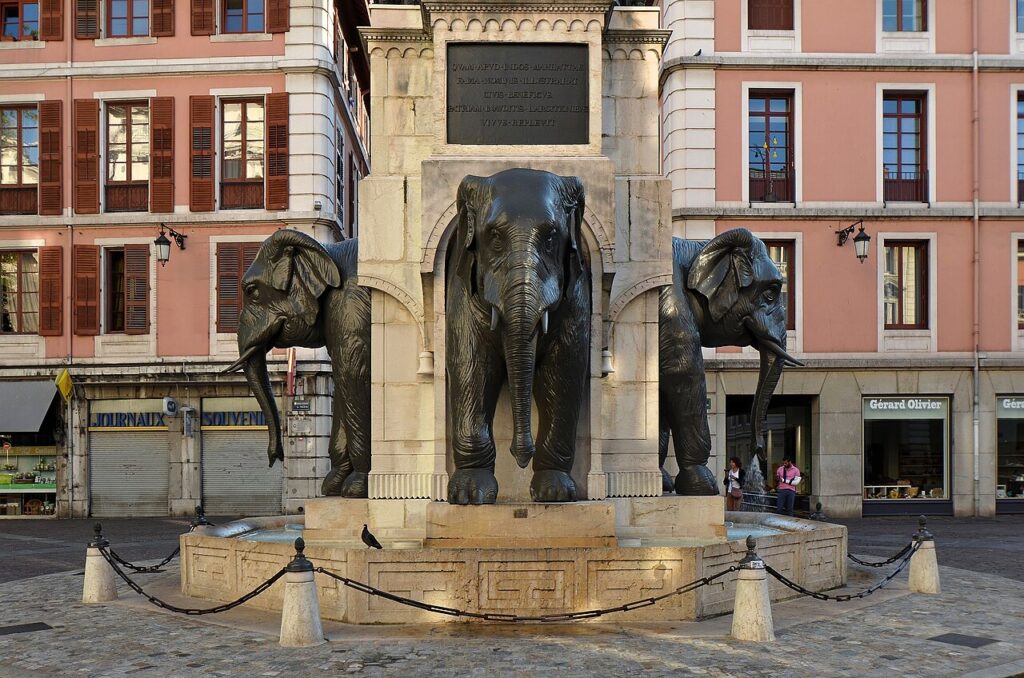 La fontaine des Éléphants à Chambéry