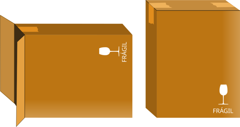 Illustration de deux colis en carton fermés.