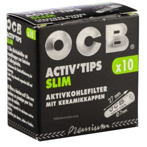 Boîte OCB Activ Tips Slim de 10 filtres au charbon actif