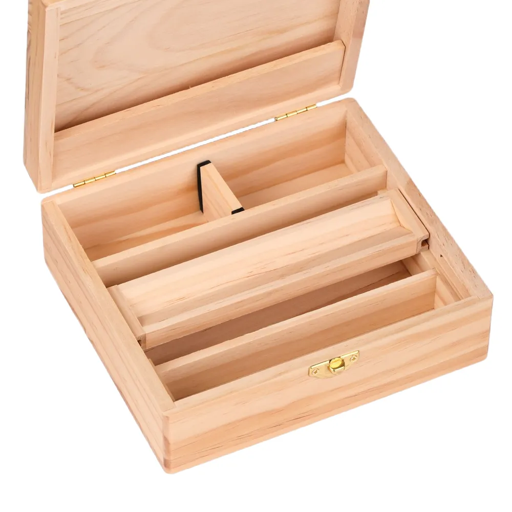 Détail des compartiments et du support de la Spliff Box XL
