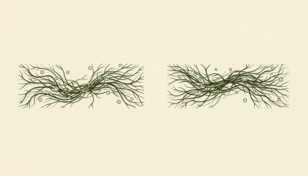 Membranes et récepteurs stylisés évoquant l’adaptation cellulaire.
