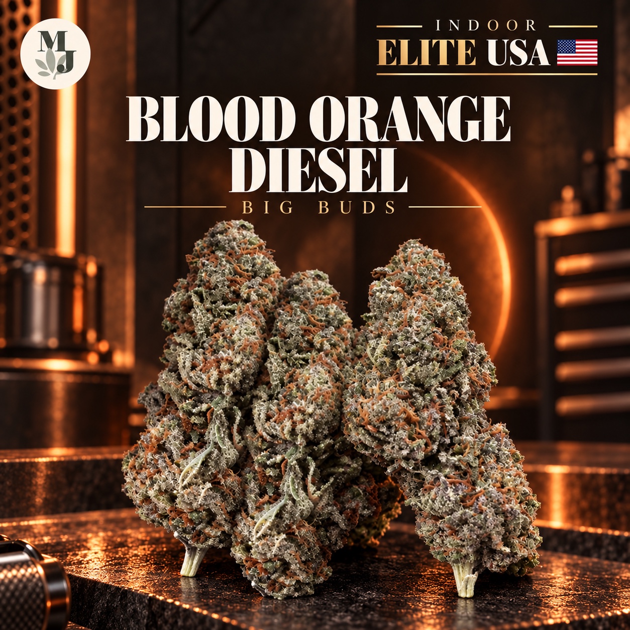Blood Orange Diesel — Big Buds — Indoor Elite USA — visuel commercial MJ Store