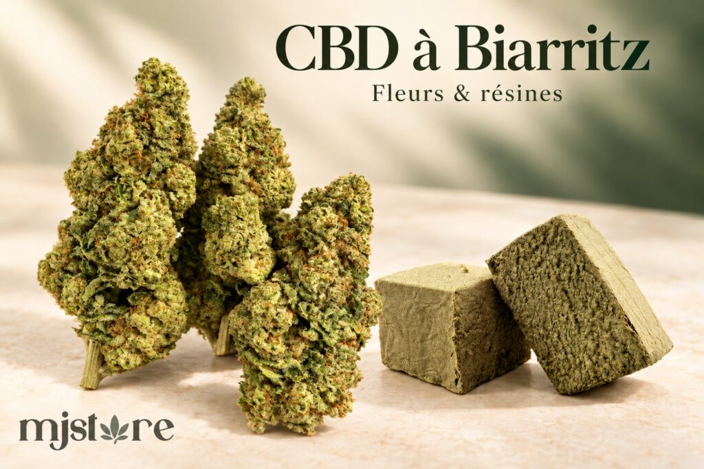 Fleurs et résines CBD du catalogue MJ Store – Biarritz