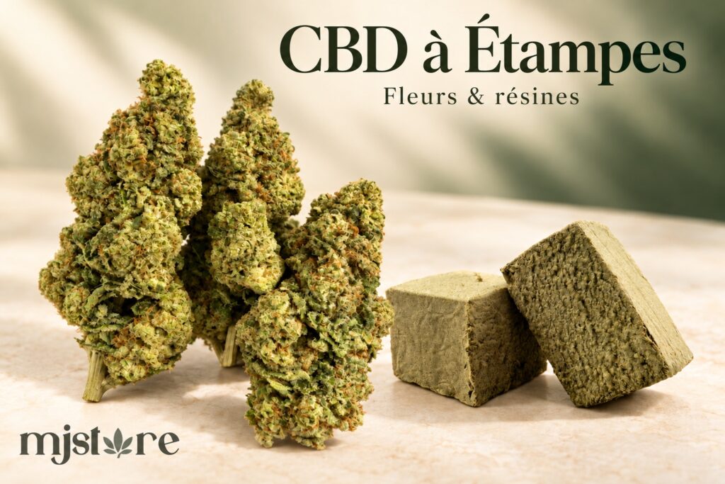 Fleurs et résines du catalogue MJ Store — CBD à Étampes