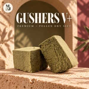 Pollen Gushers V+ Dry Sift sur pierre naturelle