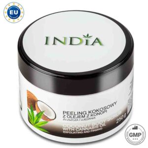 Gommage coco INDIA, pot et couvercle vus de dessus