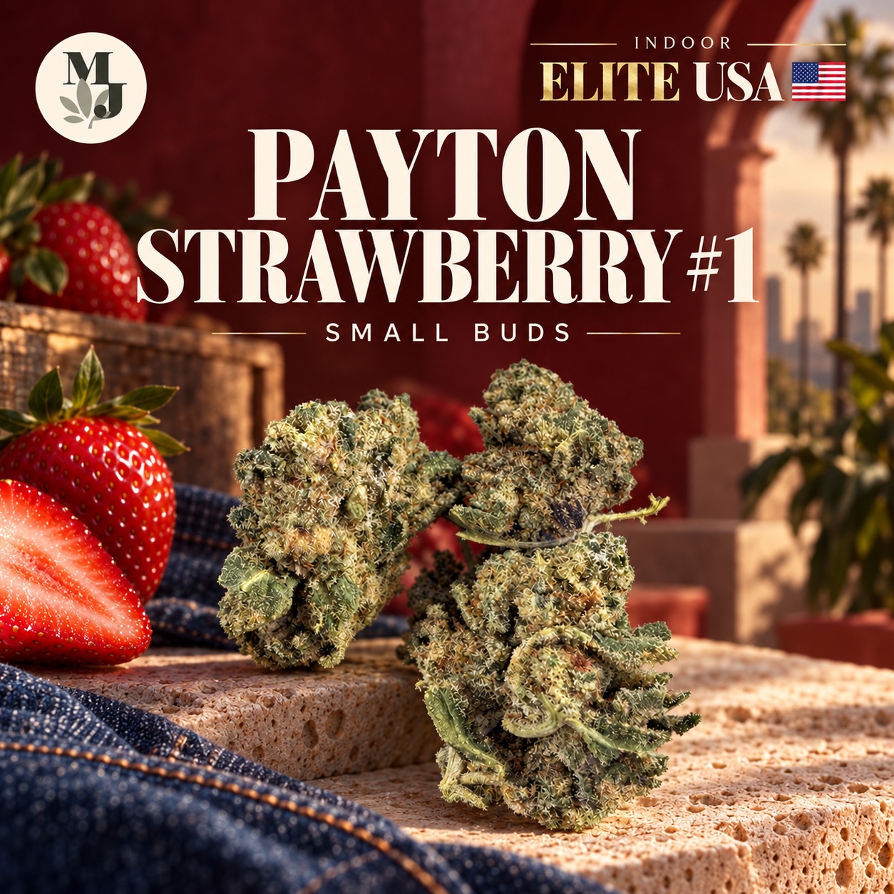 Payton Strawberry #1 — Small Buds — Indoor Elite USA — visuel commercial MJ Store