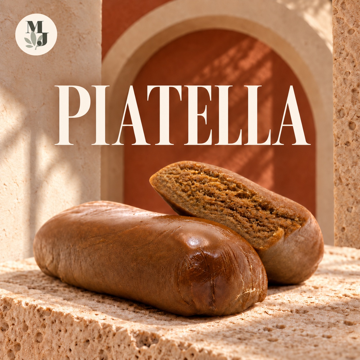 Piatella — visuel commercial avec logo MJ Store