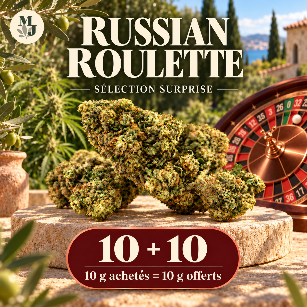 Russian Roulette outdoor, sélection surprise et offre 10 g achetés = 10 g offerts — MJ Store